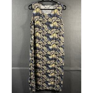 briggs women linen blend midi dress medium coastal beachy tropical vacation